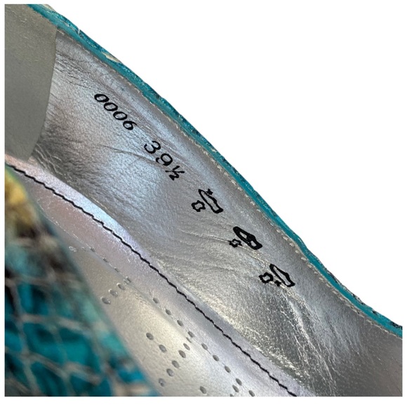 Y2K FREE LANCE Leather Multicolor Snakeskin Heels - Picture 11 of 16